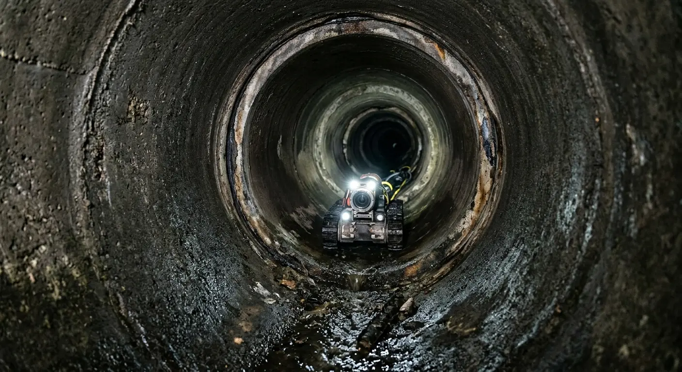 Robotic sewer camera inspecting pipe interior for Sewer Line Repair in Culver City